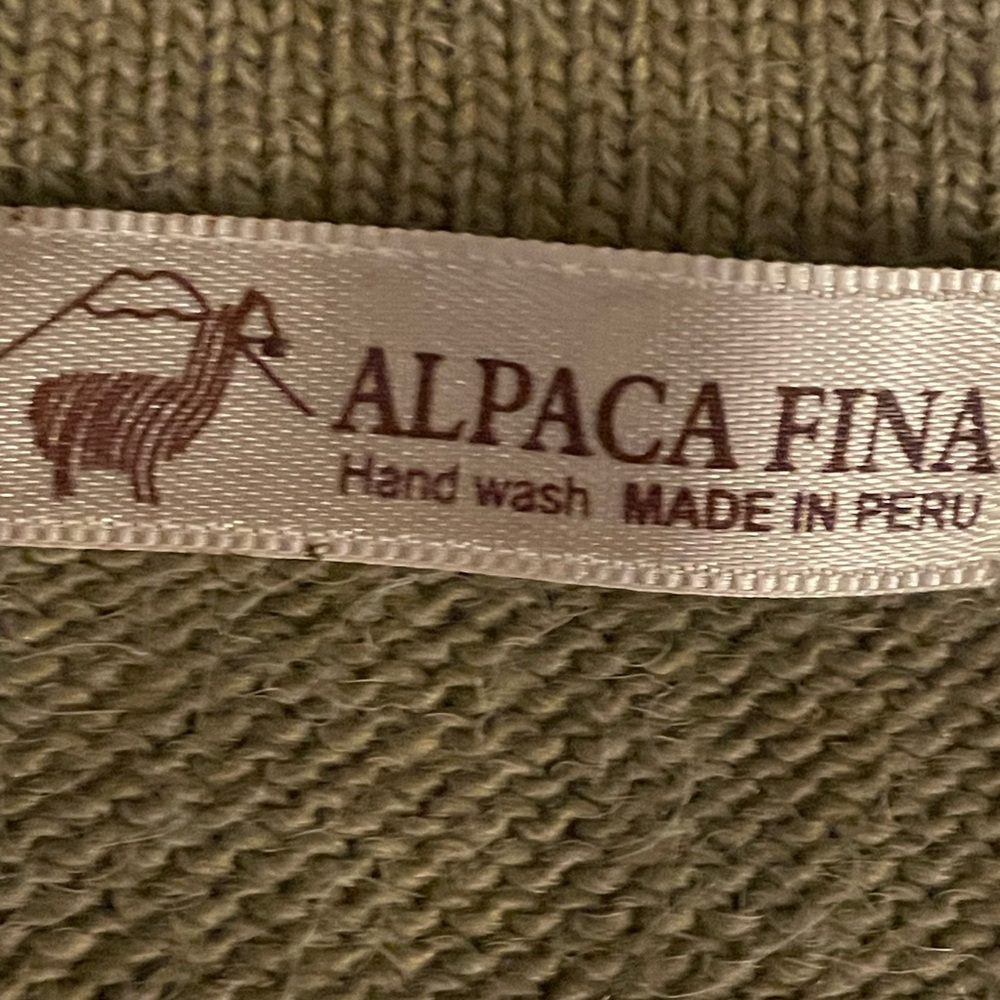 Men’s S: Alpaca Wool Knit Sweater Vest Vintage Mens Camel/Tan V Neck - Picture 3 of 5